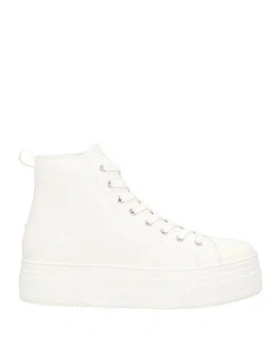 Armani Exchange Woman Sneakers White Size 10.5 Cow Leather, Textile Fibers