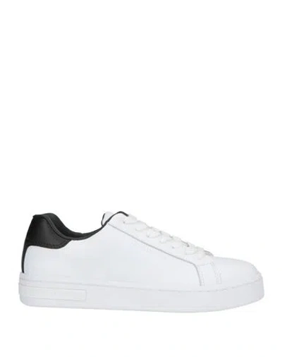 Armani Exchange Woman Sneakers White Size 5.5 Cow Leather In Animal Print