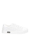 Armani Exchange Woman Sneakers White Size 5.5 Polyester, Polyurethane In White