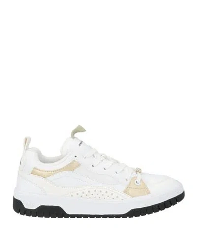 Armani Exchange Woman Sneakers White Size 5.5 Polyester, Polyurethane