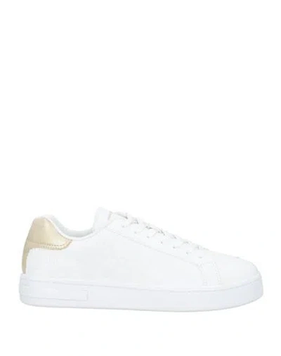 Armani Exchange Woman Sneakers White Size 5.5 Polyester, Polyurethane Coated