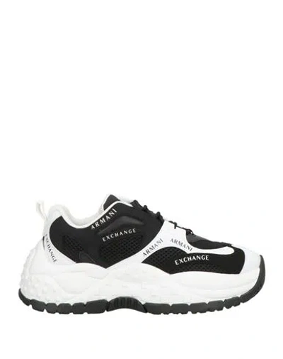 Armani Exchange Woman Sneakers White Size 5.5 Textile Fibers, Synthetic Material In Multi