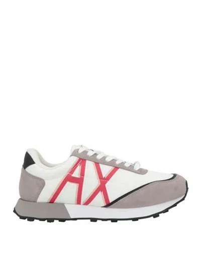 Armani Exchange Woman Sneakers White Size 6.5 Polyamide, Cow Leather, Polyester, Polyurethane In Multi