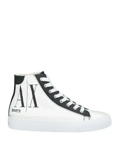 Armani Exchange Woman Sneakers White Size 6.5 Polyester, Polyurethane Coated, Thermoplastic Polyuret