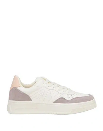Armani Exchange Woman Sneakers White Size 7 Polyester, Polyurethane