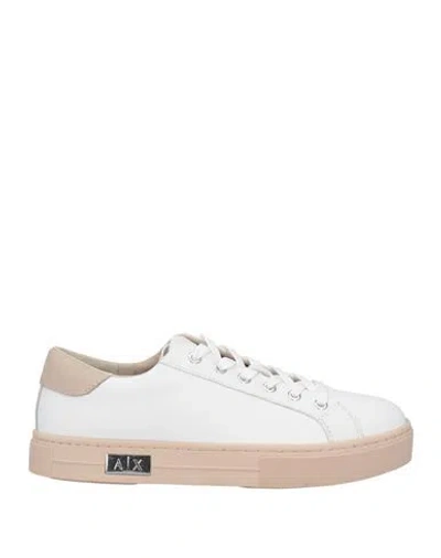 Armani Exchange Woman Sneakers White Size 7.5 Cow Leather