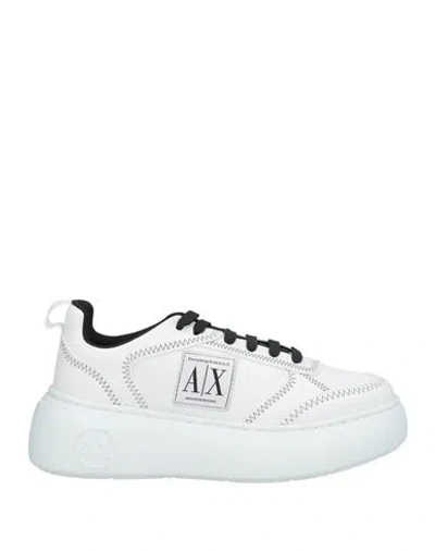 Armani Exchange Woman Sneakers White Size 7.5 Polyamide