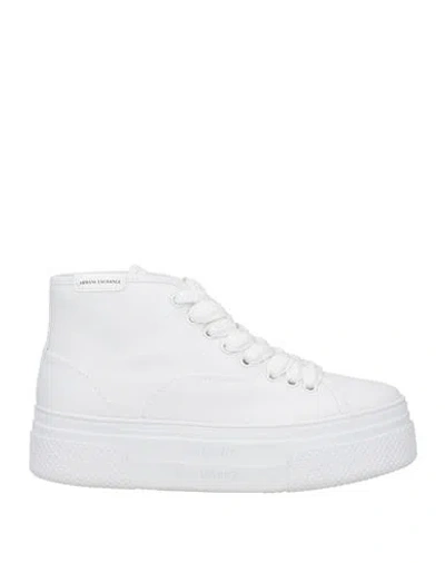 Armani Exchange Woman Sneakers White Size 7.5 Textile Fibers