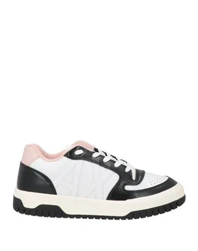 Armani Exchange Woman Sneakers White Size 8 Synthetic Material, Textile Fibers