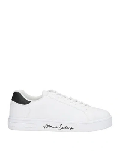 Armani Exchange Woman Sneakers White Size 8.5 Polyester, Polyurethane