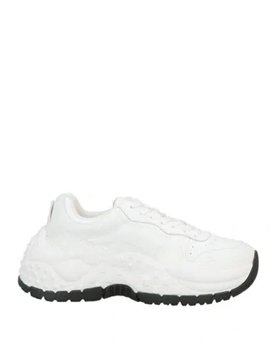 Armani Exchange Woman Sneakers White Size 9 Polyester, Polyurethane, Elastane, Polyamide