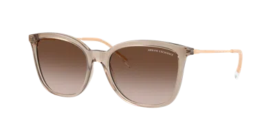 Armani Exchange Woman Sunglass Ax4151s In Gradient Brown