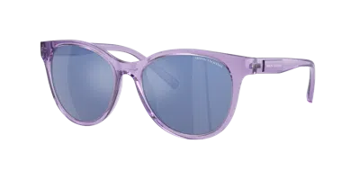 Armani Exchange Woman Sunglass Ax4144su In Blue Violet Mirror Silver