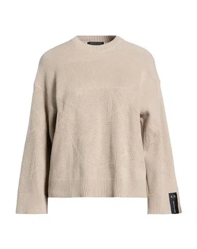 Armani Exchange Woman Sweater Beige Size M Cotton In Neutral