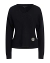 Armani Exchange Woman Sweater Navy Size S Wool, Polyamide In Navy Blue