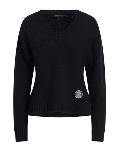 Armani Exchange Woman Sweater Navy Size S Wool, Polyamide In Navy Blue