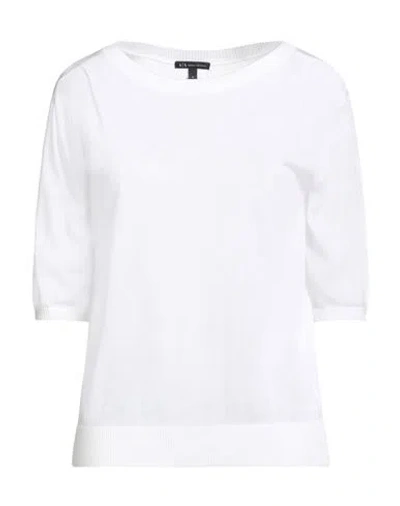 Armani Exchange Woman Sweater White Size L Acrylic, Lyocell, Linen