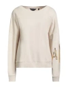 Armani Exchange Woman Sweatshirt Beige Size L Cotton In Neutral