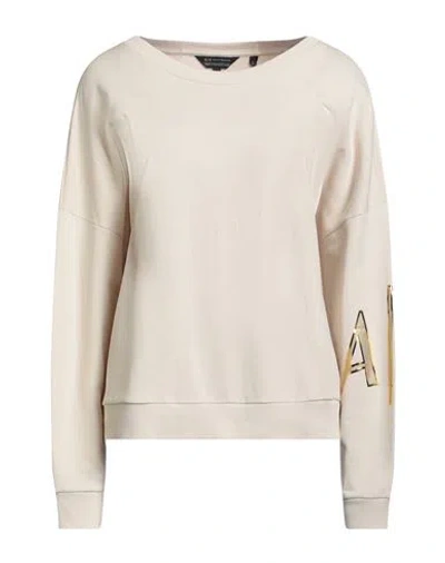 Armani Exchange Woman Sweatshirt Beige Size L Cotton In Sand