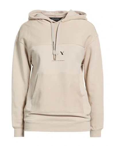 Armani Exchange Woman Sweatshirt Beige Size L Cotton In Neutral