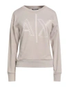 Armani Exchange Woman Sweatshirt Beige Size M Cotton, Polyester, Elastane In Gray