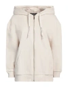 Armani Exchange Woman Sweatshirt Beige Size S Cotton, Elastane