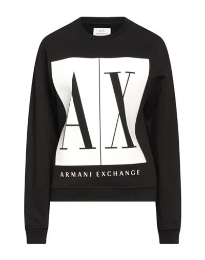 Armani Exchange Woman Sweatshirt Black Size L Cotton