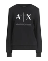 Armani Exchange Woman Sweatshirt Black Size L Cotton, Elastane In Black