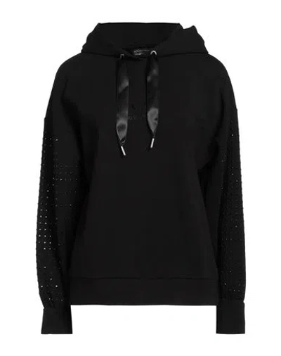 Armani Exchange Woman Sweatshirt Black Size L Cotton, Elastane