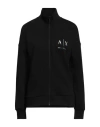 Armani Exchange Woman Sweatshirt Black Size S Cotton, Elastane In Black