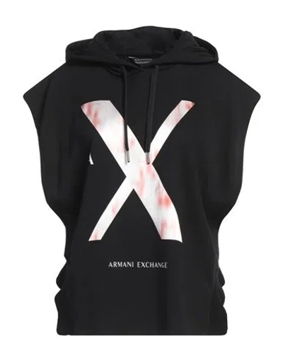 Armani Exchange Woman Sweatshirt Black Size M Cotton, Polyester