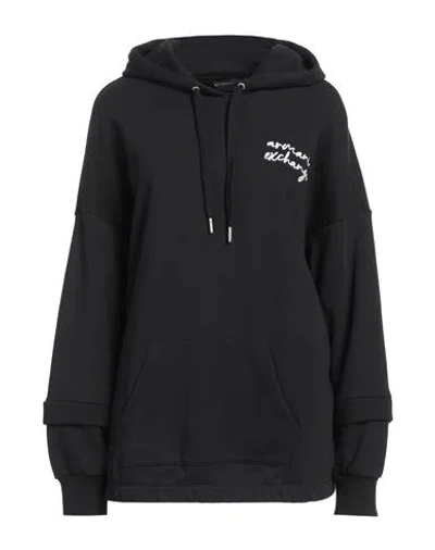 Armani Exchange Woman Sweatshirt Black Size L Cotton, Polyester