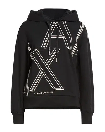 Armani Exchange Woman Sweatshirt Black Size L Cotton, Polyester