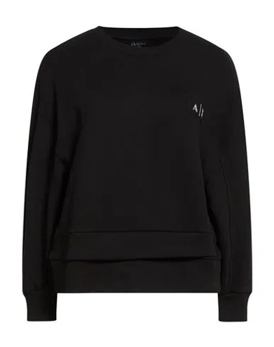Armani Exchange Woman Sweatshirt Black Size L Cotton, Polyester
