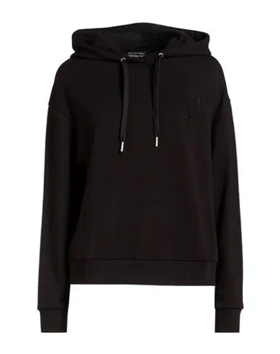 Armani Exchange Woman Sweatshirt Black Size L Cotton, Polyester In Brown