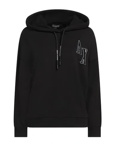 Armani Exchange Woman Sweatshirt Black Size L Cotton, Polyester, Elastane