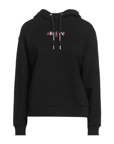 Armani Exchange Woman Sweatshirt Black Size L Cotton, Polyester, Elastane