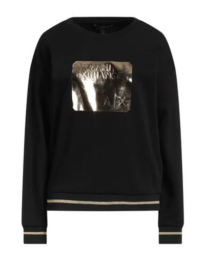 Armani Exchange Woman Sweatshirt Black Size S Cotton, Polyester, Elastane