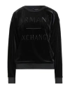 Armani Exchange Woman Sweatshirt Black Size L Polyester, Elastane In Black