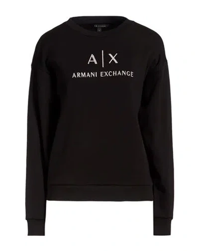Armani Exchange Woman Sweatshirt Black Size M Cotton