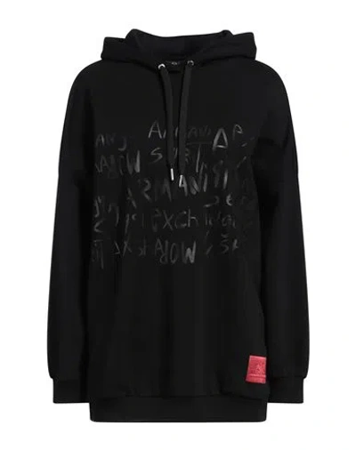 Armani Exchange Woman Sweatshirt Black Size M Cotton