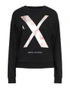 Armani Exchange Woman Sweatshirt Black Size M Cotton, Polyester