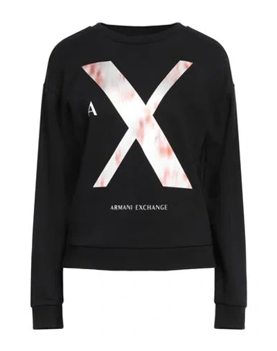 Armani Exchange Woman Sweatshirt Black Size M Cotton, Polyester