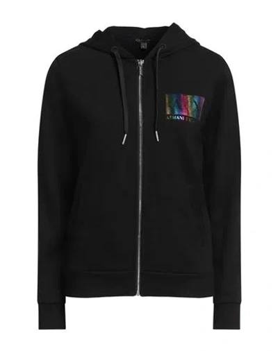 Armani Exchange Woman Sweatshirt Black Size M Cotton, Polyester, Elastane