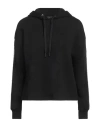 Armani Exchange Woman Sweatshirt Black Size M Cotton, Polyester, Polyamide, Metallic Fiber, Elastane In Black