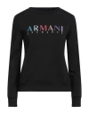 Armani Exchange Woman Sweatshirt Black Size L Organic Cotton