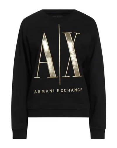 Armani Exchange Woman Sweatshirt Black Size S Cotton