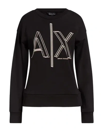 Armani Exchange Woman Sweatshirt Black Size S Cotton, Polyester, Elastane