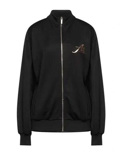 Armani Exchange Woman Sweatshirt Black Size S Polyester, Cotton, Elastane