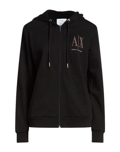 Armani Exchange Woman Sweatshirt Black Size Xs Cotton, Elastane